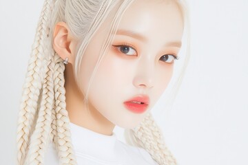 Cool portrait of a young Asian woman in sportswear