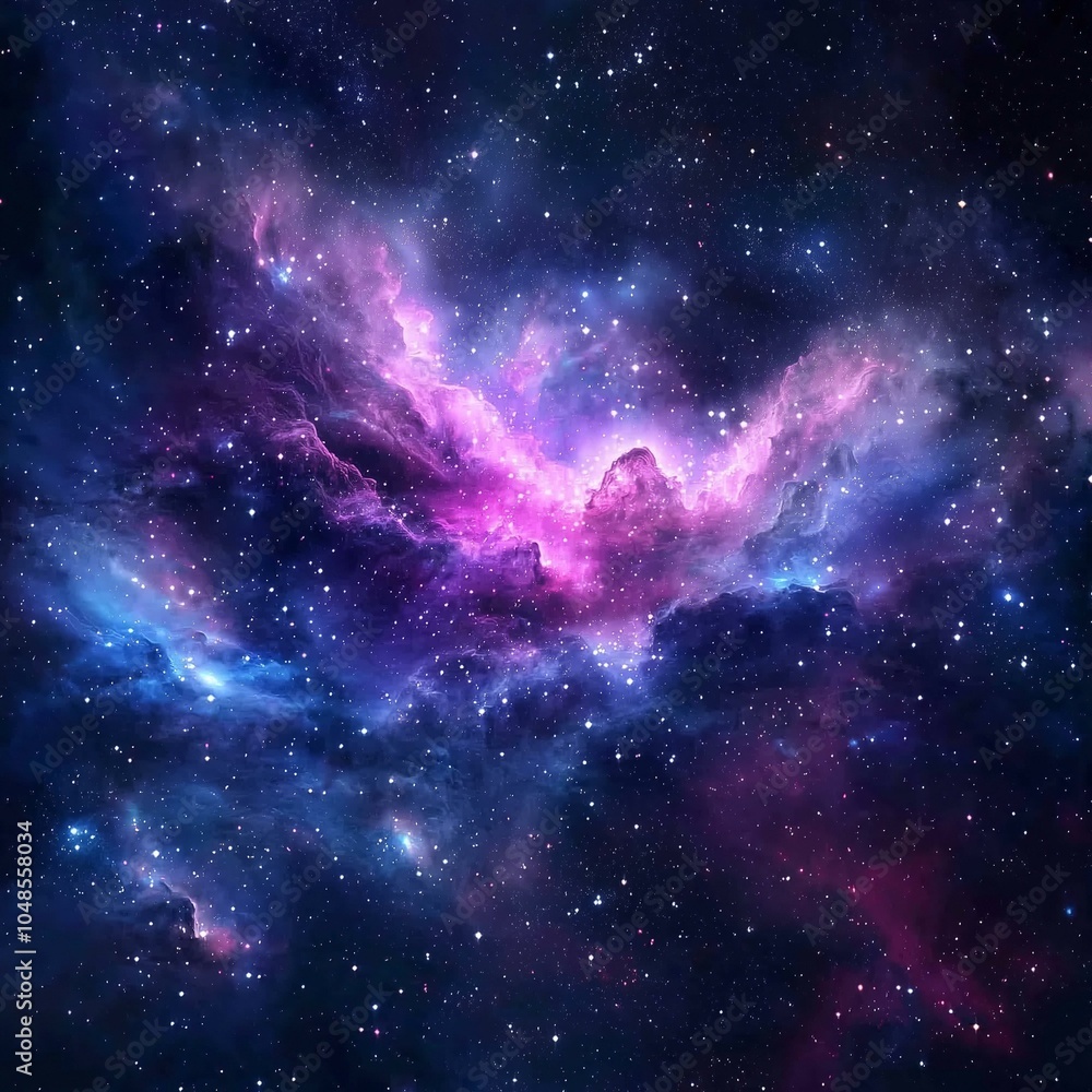 Wall mural stars and nebula in outer space constellation galaxy in universe cosmos background.