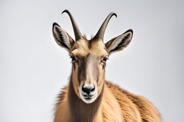 Fototapeta premium Chamois on white background, Ai Generated