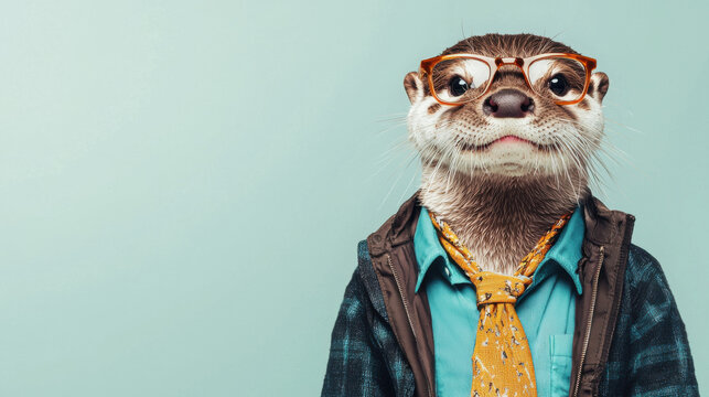 Otter in Glasses and Tie
