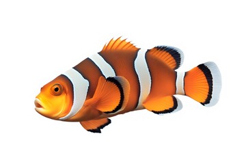 Clownfish on white background, Ai Generated