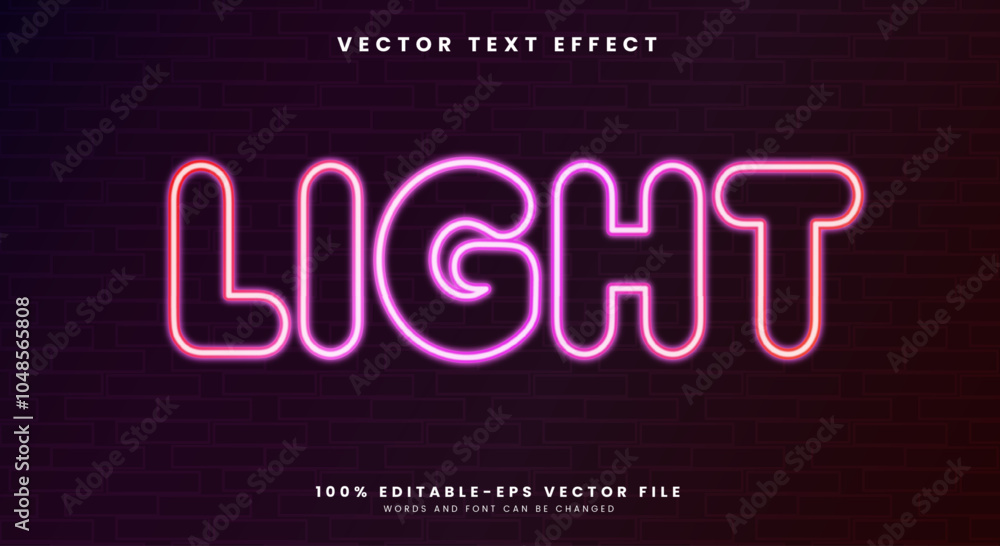 Poster realistic gradient light text effect template on dark background