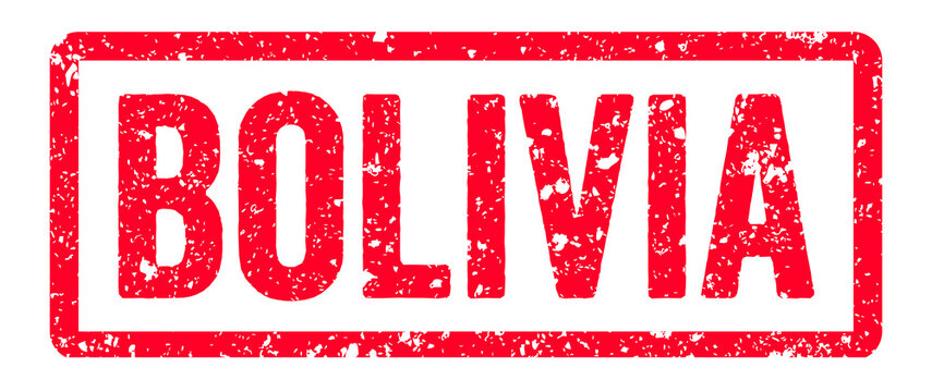 Bolivia Stamp Transparent Seal, Red Grunge Bolivia Word Rubber Stamp Seal
