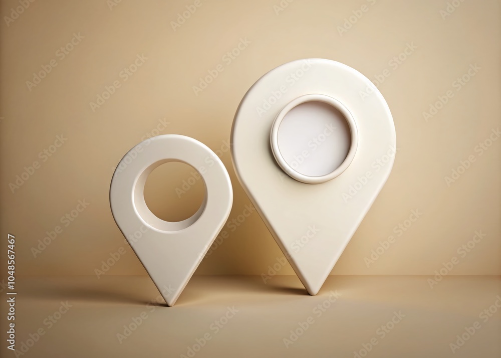 Poster Blank Speech Bubble Sign and Empty Map Pin Graphic Elements for Design Projects