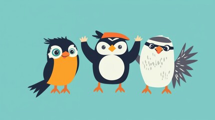 Fototapeta premium Small Animal Role-Switching Illustration: A Whimsical Adventure