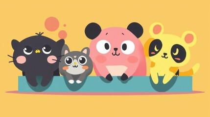 Obraz premium Small Animal Role-Switching Illustration: A Whimsical Adventure