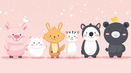 Obraz premium Small Animal Role-Switching Illustration: A Whimsical Adventure