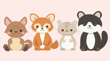 Fototapeta premium Small Animal Role-Switching Illustration: A Whimsical Adventure