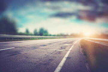 Road in forest blur