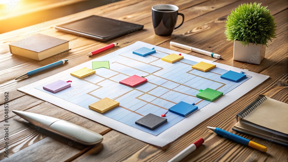 Poster business flow chart visual representation for enhanced decision making and process optimization