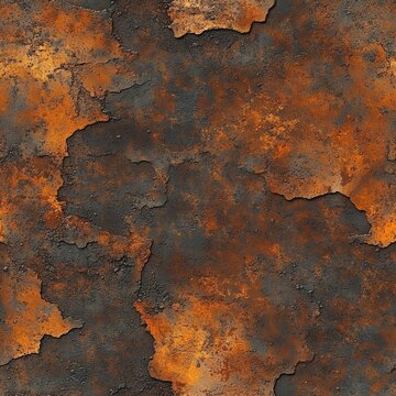 Seamless of Rustic Abstract Grunge Textured Metal Surface Background with Peeling Paint and Oxidized Corrosion