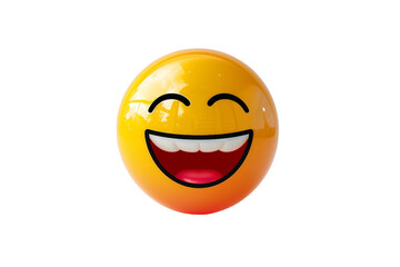 Laughing Face Expression Emoji Isolated on Transparent Background