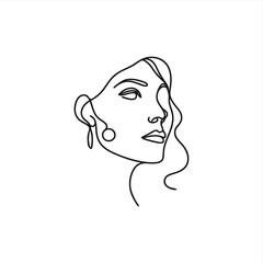 one line art monoline oneline of beauty woman vector	
