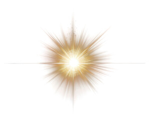 Fototapeta premium PNG Radiant golden starburst on black