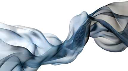 Modern digital abstract 3D background. Copy space. Based on Generative AI, isolated on transparent