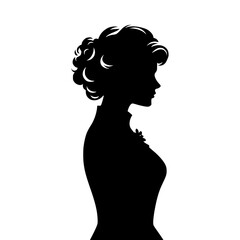 silhouette of a woman in a half body isolated on white background unique 