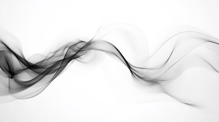 Abstract black wave flowing on white background. Abstract black wave design isolated on white background. abstract black wave and curve design ,modern and smooth motion white background, generative ai