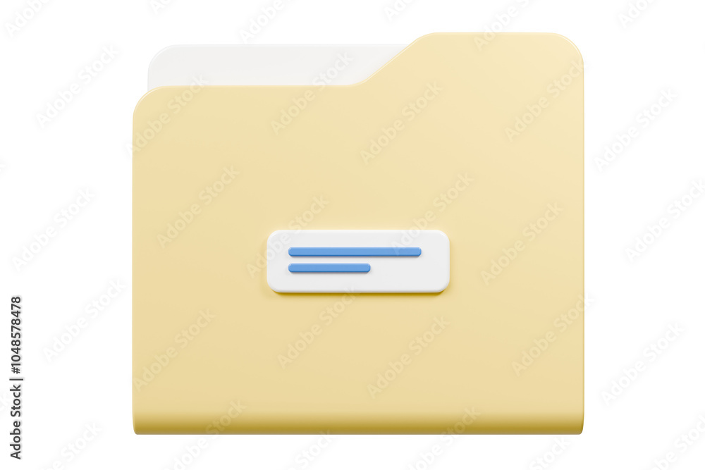 Aufkleber 3d folder file icon. minimal yellow office files folder data storage bank data office files fold ico
