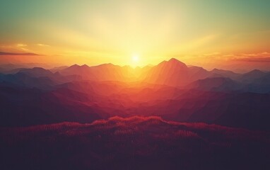 Obraz premium Sunrise over Mountain Range