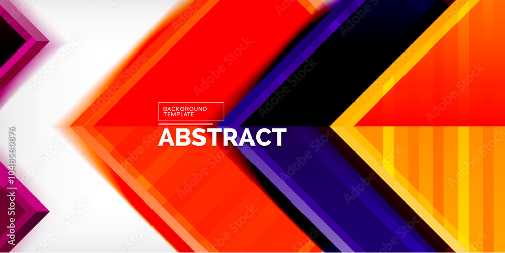Poster Arrow symbols created with 3d effects and line texture geometric abstract background