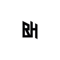 Fototapeta premium BH monogram logo design letter text name symbol monochrome logotype alphabet character simple logo