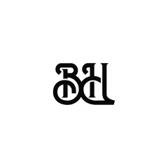 BH monogram logo design letter text name symbol monochrome logotype alphabet character simple logo