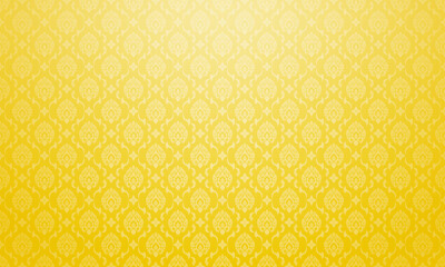 Luxury Thai pattern Golden background vector illustration. Lai Thai element pattern. Bright yellow gold theme