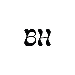 BH monogram logo design letter text name symbol monochrome logotype alphabet character simple logo