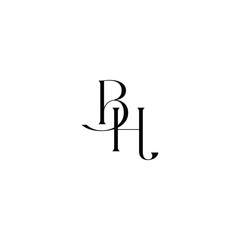 BH monogram logo design letter text name symbol monochrome logotype alphabet character simple logo
