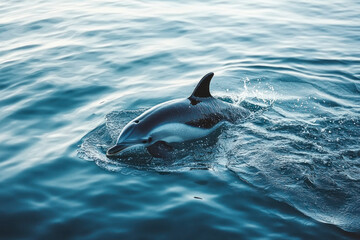 Fototapeta premium Вolphins in Pacific Ocean.