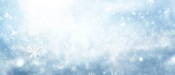 Enchanting Winter Wonderland Landscape with Snowflakes