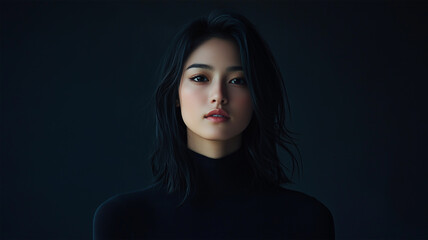 Fototapeta premium モノトーンの女性ポートレート