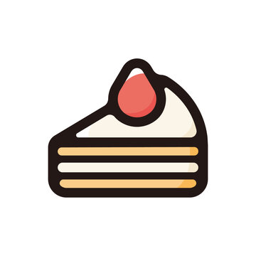 recommend clip art: Shortcake outline icon for graphic design, apps and websites