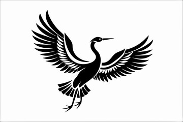 Graceful Bird Silhouette in Flight