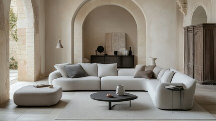 Modern Living Room with Cozy Sofa and Minimalist Decor
