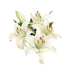 Obraz premium lily flowers isolated on white