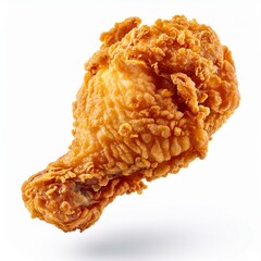 levitating fried chicken, isolated on white background