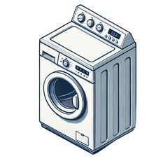 機械, 洗濯, ランドリー, 洗濯機のアイソメトリックイラスト画像Machine, washing, laundry, washing machine isometric illustration image