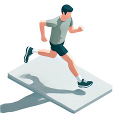 スポーツ, ランニング, イラスト, ビジネス, フィットネスのアイソメトリックイラスト画像Sport, running, illustration, business, fitness isometric illustration image