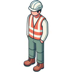 建造,工事,作業員のアイソメトリックイラスト画像Construction, construction, worker isometric illustration image