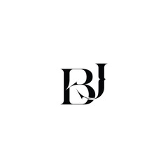 BJ monogram logo design letter text name symbol monochrome logotype alphabet character simple logo