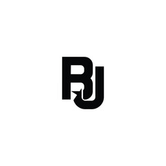 Obraz premium BJ monogram logo design letter text name symbol monochrome logotype alphabet character simple logo