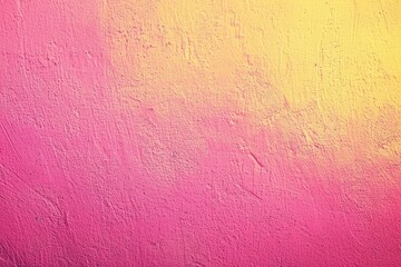 Vibrant pink and yellow gradient background with a grainy texture.