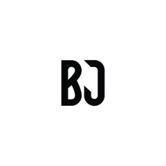 BJ monogram logo design letter text name symbol monochrome logotype alphabet character simple logo