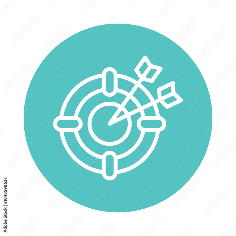 Poster common goals vector outline circle design icon. volunteering symbol on white background eps 10 file