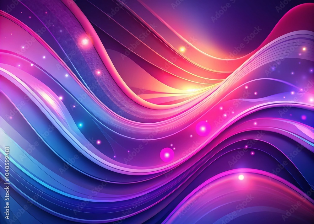 Poster dynamic abstract background with fluid gradient shapes in pink and purple glow effect for modern des