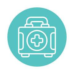 First Aid Kit vector Outline Circle Design icon. Volunteering Symbol on White background EPS 10 File