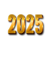 Happy New Year 2025 Gold Number