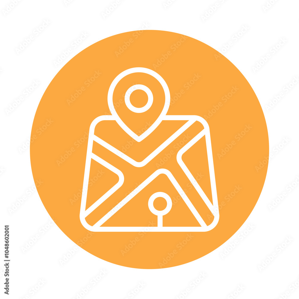 Aufkleber map vector outline circle design icon. volunteering symbol on white background eps 10 file
