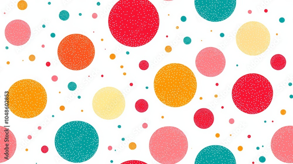 Poster seamless of vibrant colorful abstract dotted pattern background for image
